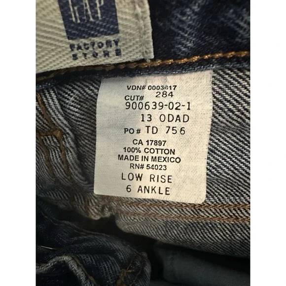 Gap Medium Wash 5 Pocket Low Rise Button Fly Denim Blue Ankle Jeans Womens 6 - Picture 4 of 6
